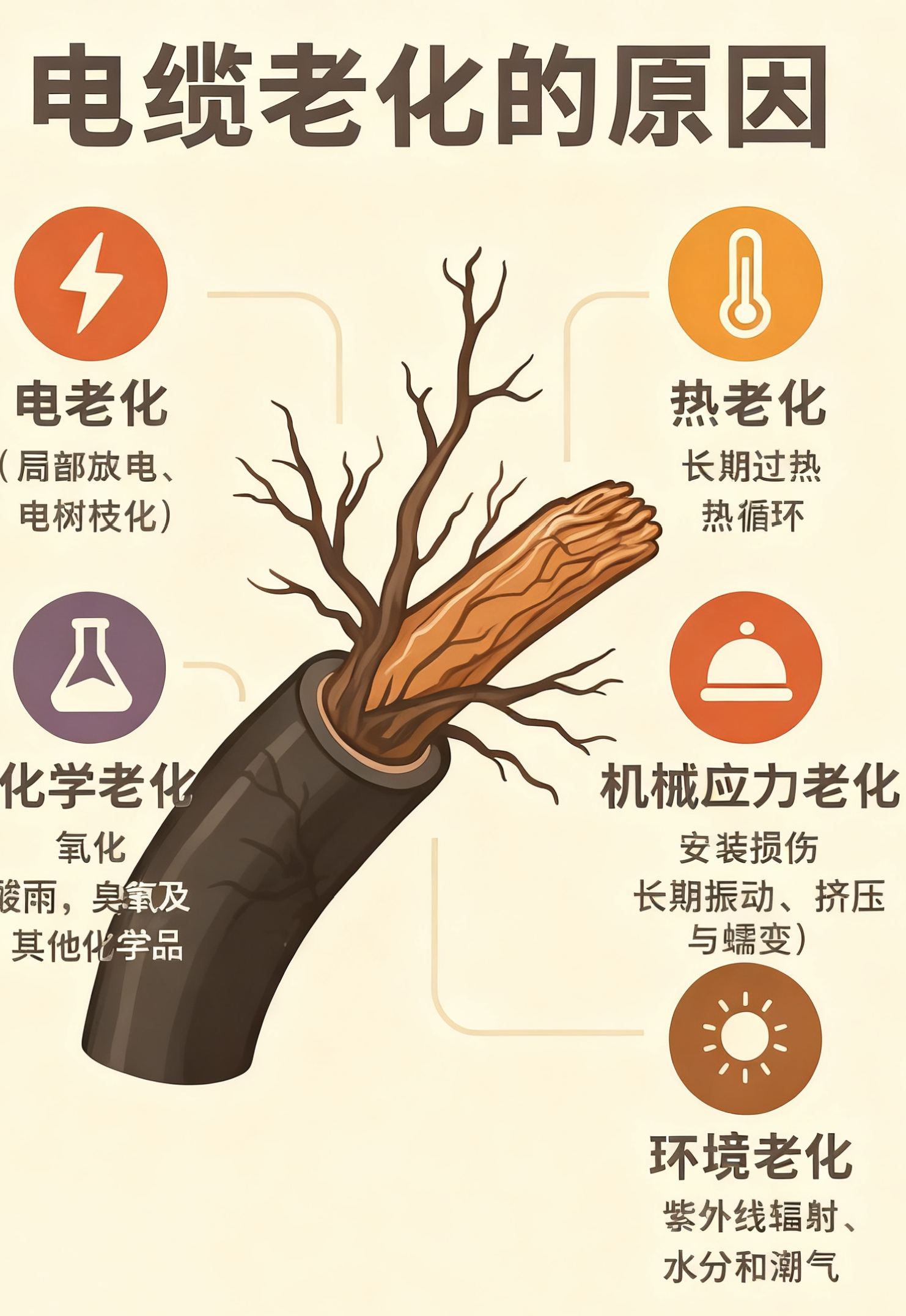 电缆绝缘层为什么会老化？五个最常见的原因