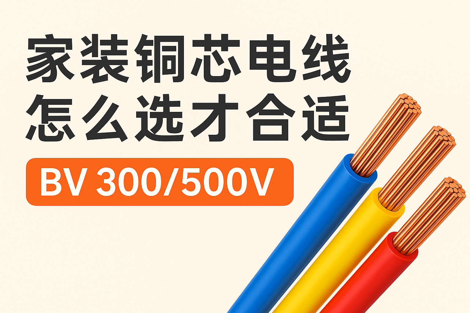 家装铜芯电线怎么选才相宜 BV 300/500V ？